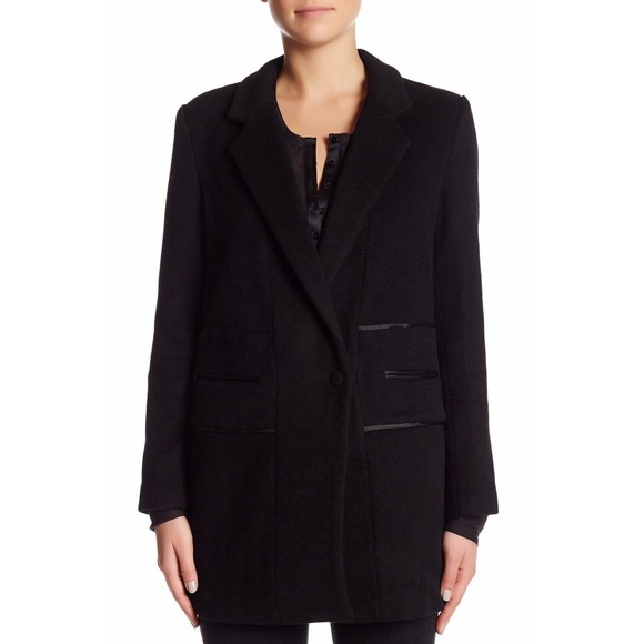 Joe's Jeans Soft Wool Blend One Button Sweater Coat Black M/L $289 Nwt - Picture 7 of 8